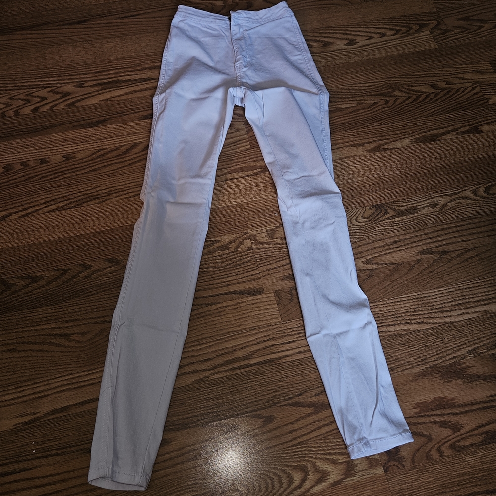 Posh White Pants Jeans; High Waisted, Body Con, Butt Lifting